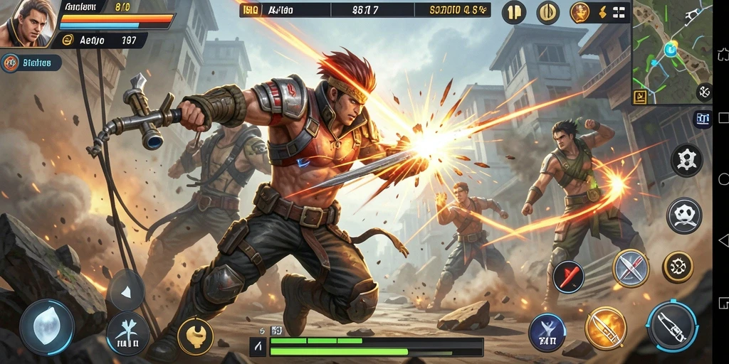Tangkapan layar gameplay <strong>8ID</strong> dengan pertarungan yang intens.