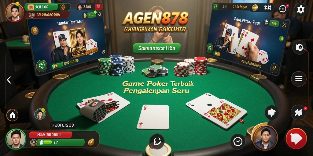 Tampilan menarik dari AGEN878 yang menunjukkan aksi permainan Poker.