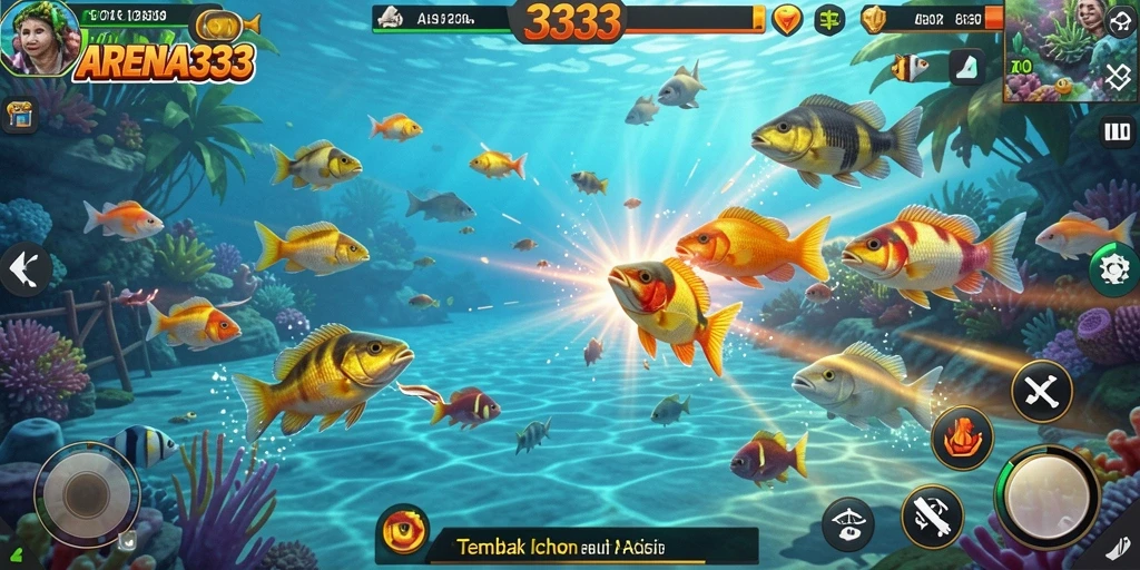 Tampilan menarik gameplay Tembak Ikan di ARENA333.