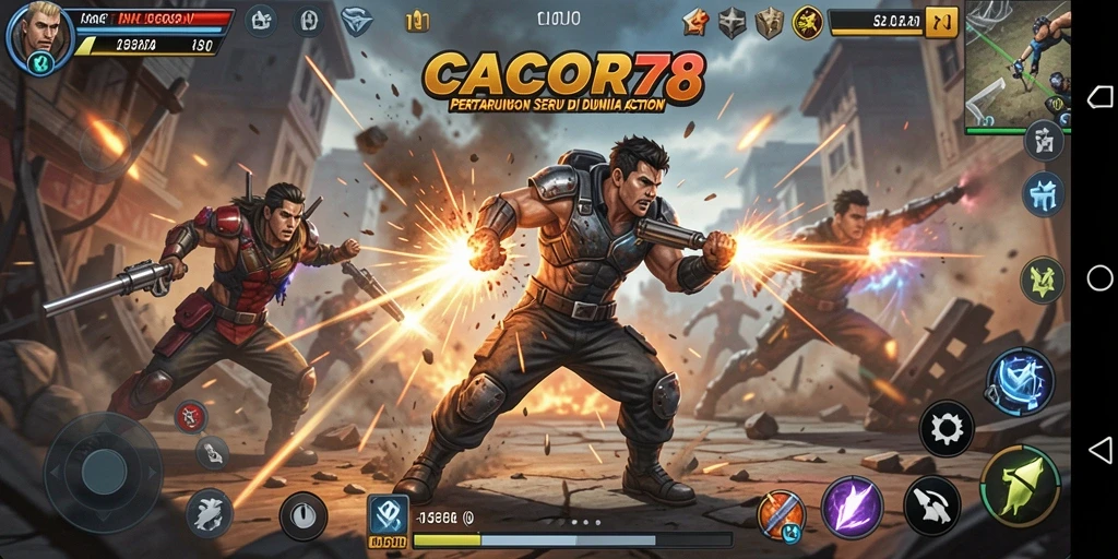 Tangkapan layar gameplay <strong>CACOR78</strong> menampilkan pertarungan seru dan aksi mendebarkan.