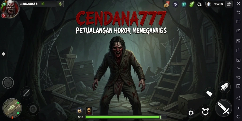 Gameplay seram CENDANA777 dengan suasana menakutkan.