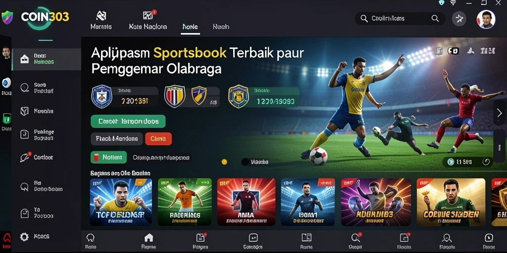 Screenshot gameplay COIN303 yang menampilkan fitur taruhan olahraga.