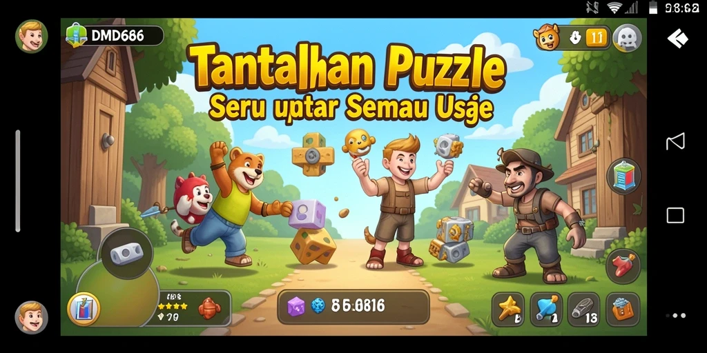 Gameplay DMD686 menampilkan konsep puzzle yang menarik dan menantang.