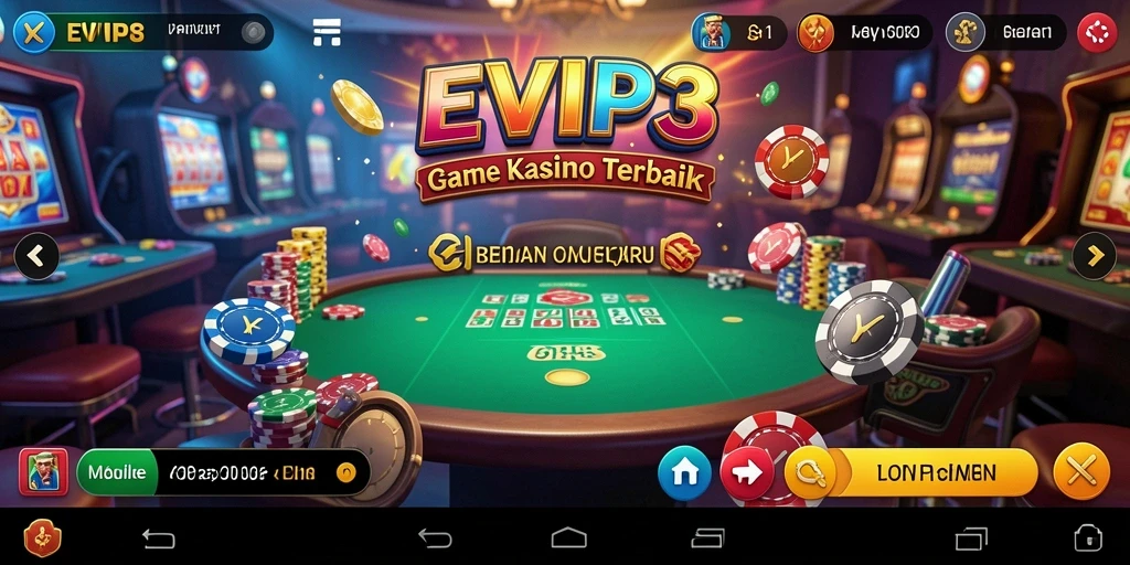 Tampilan gameplay seru di EVIP3, penuh dengan energi dan keseruan Kasino.