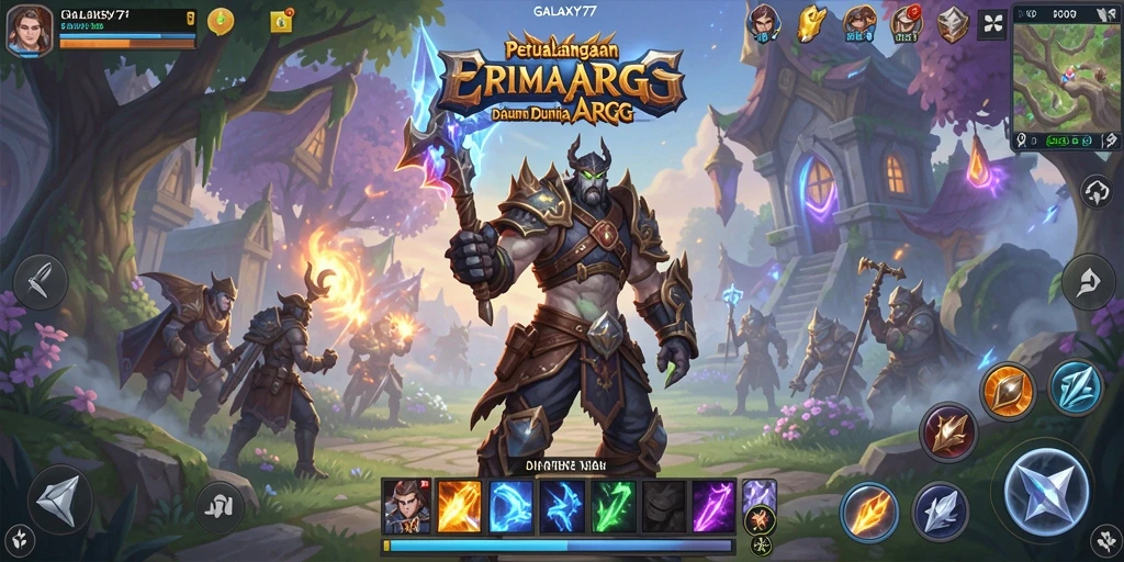 Screenshot gameplay <strong>GALAXY77</strong> yang menampilkan aksi seru dalam pertempuran.