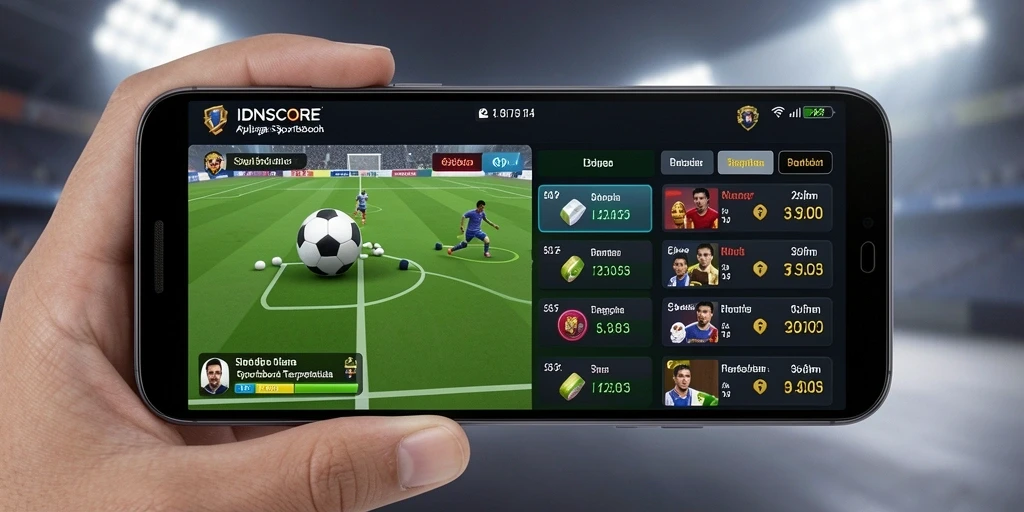 Tampilan gameplay menegangkan dalam aplikasi Sportsbook IDNSCORE.