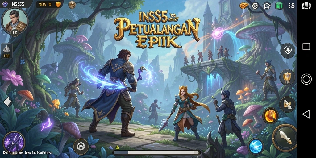 Gambaran gameplay RPG INS55 dengan aksi seru dan karakter unik.