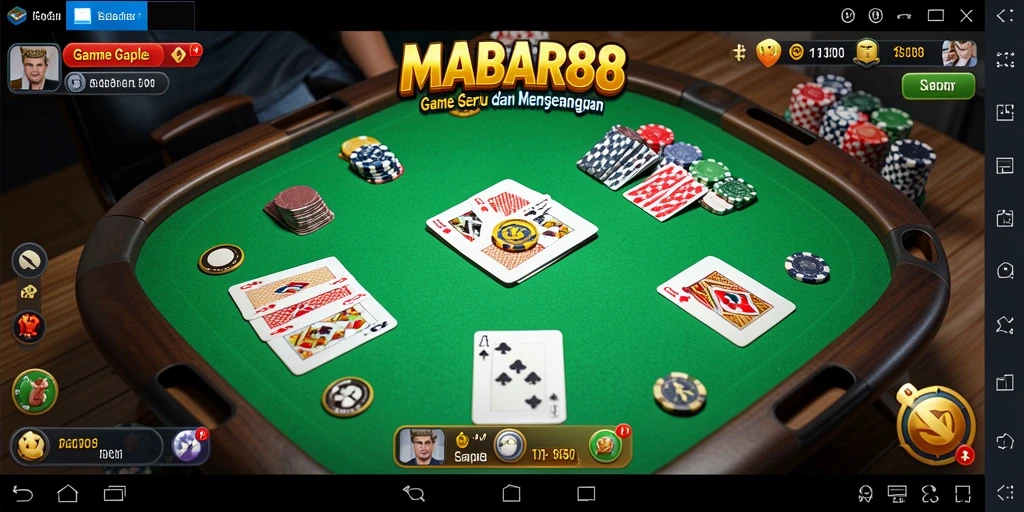 Tampilan gameplay Gaple yang seru dan interaktif di MABAR88.