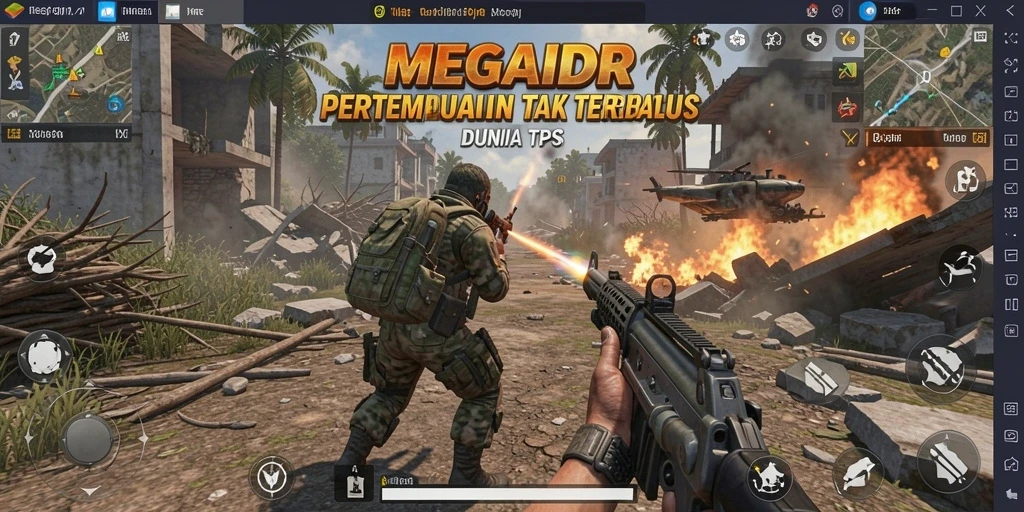 Tangkapan layar MEGAIDR yang menunjukkan aksi pertempuran seru dalam TPS.