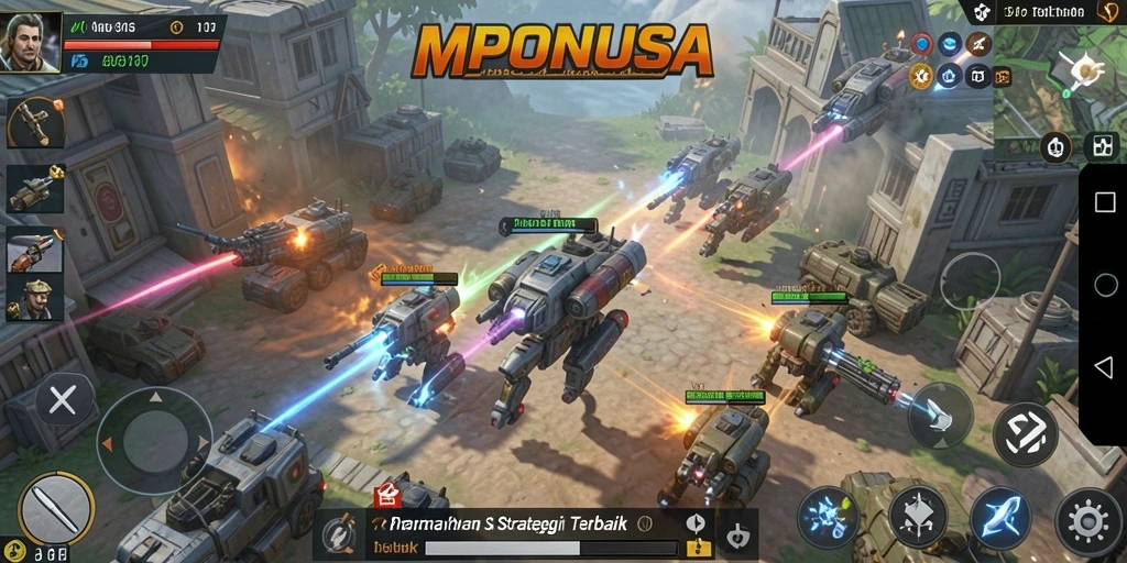Tangkapan layar utama dari gameplay strategis MPONUSA yang menegangkan.
