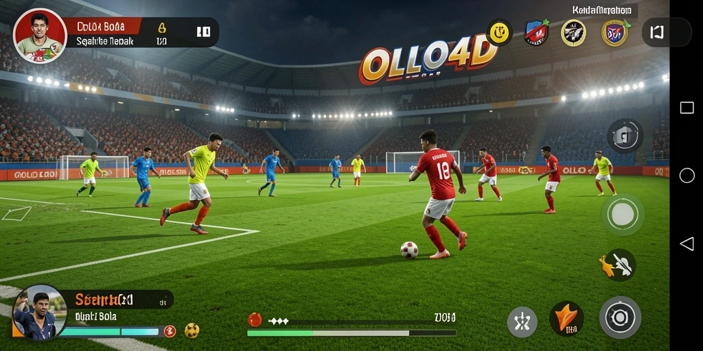 Tampilan menarik dari gameplay sepak bola di OLLO4D.