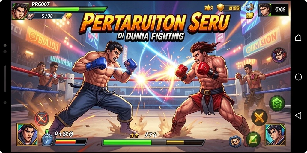 Tangkapan layar utama PRG007 menampilkan aksi pertarungan yang mendebarkan.