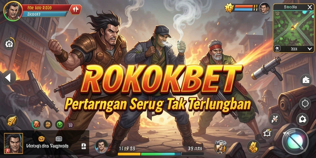 Tampilan gameplay mendebarkan dari ROKOKBET saat pertarungan berlangsung.