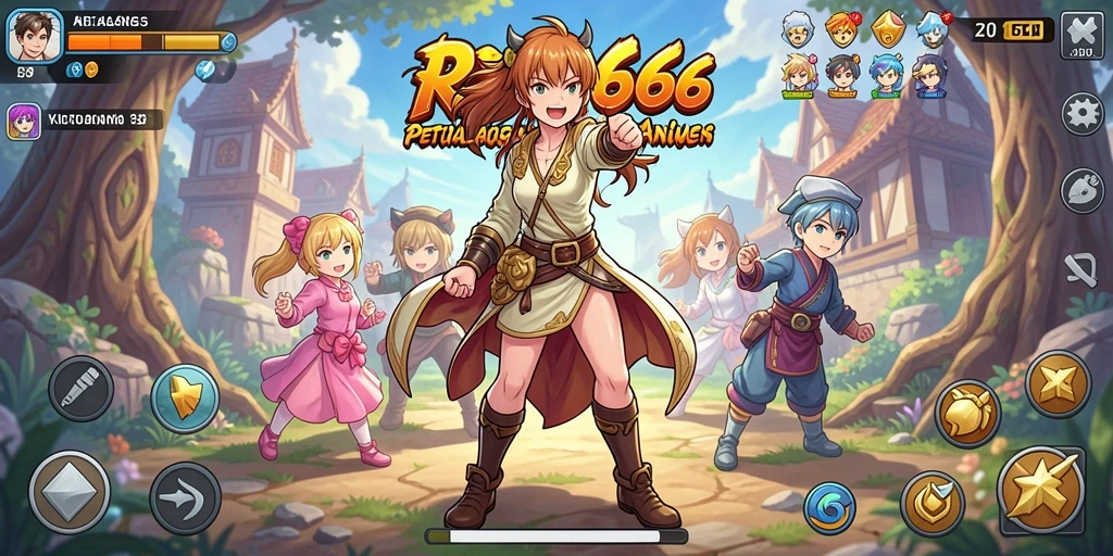 Screenshot gameplay RR666 menunjukkan aksi pertarungan seru dan karakter Anime yang menarik.