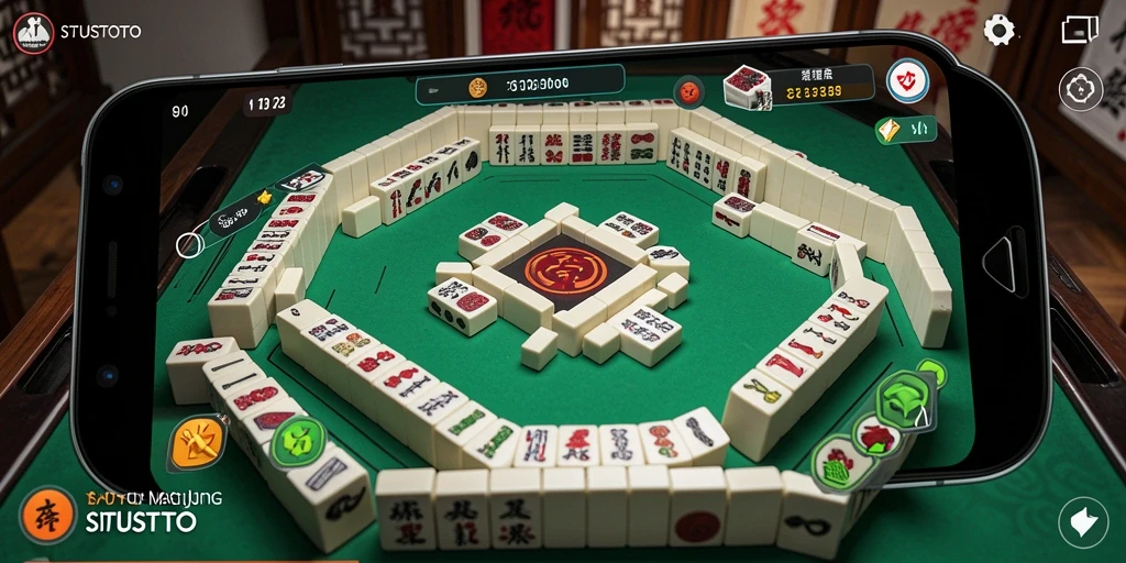 Tampilan gameplay seru dari SITUSTOTO dengan desain ubin Mahjong.
