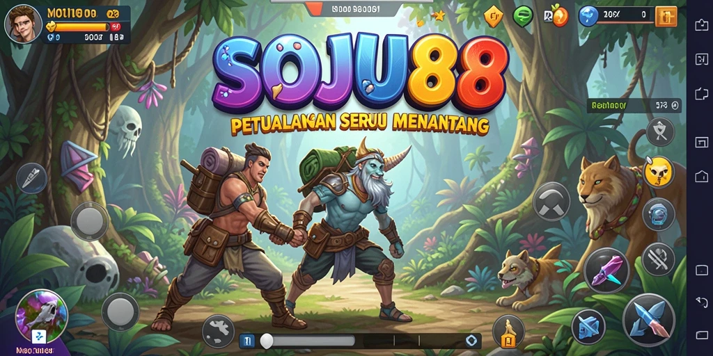 Tampilan gameplay seru dalam petualangan SOJU88 yang menantang.