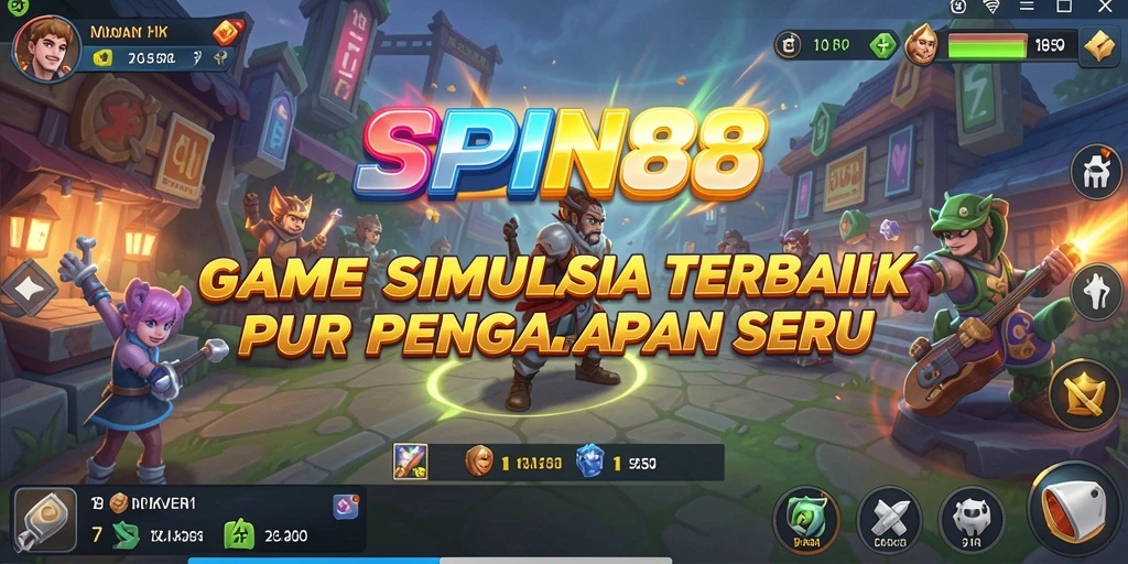 Tampilan gameplay SPIN88 dengan dunia simulasi yang interaktif.