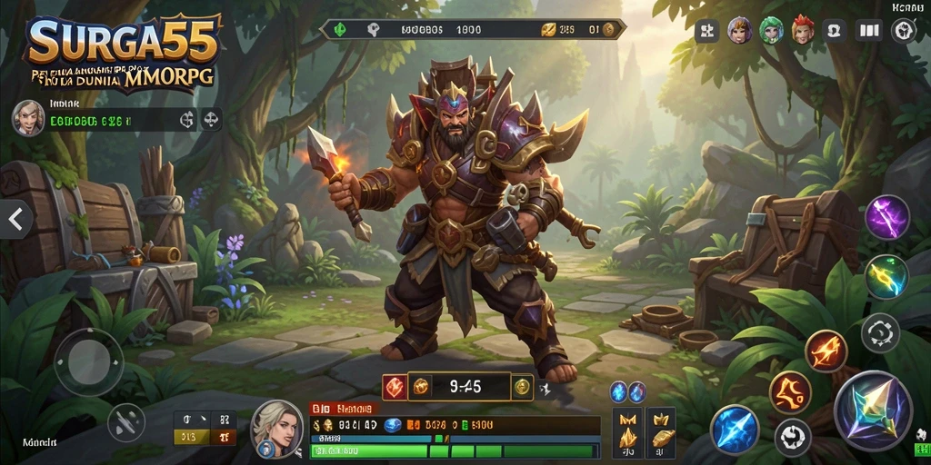Antarmuka gameplay SURGA55 yang memikat dengan aksi seru di dunia MMORPG.