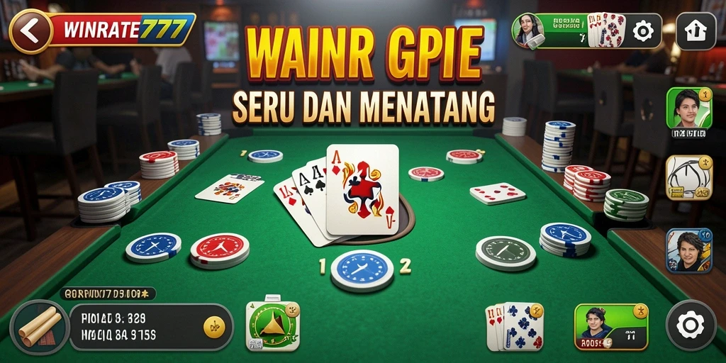 Tampilan gameplay seru WINRATE777 saat bermain Gaple secara online.